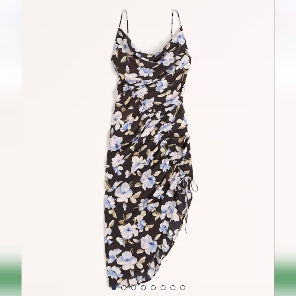 Asymmetrical Cinched Midi Dress, Abercrombie & Fitch, Medium